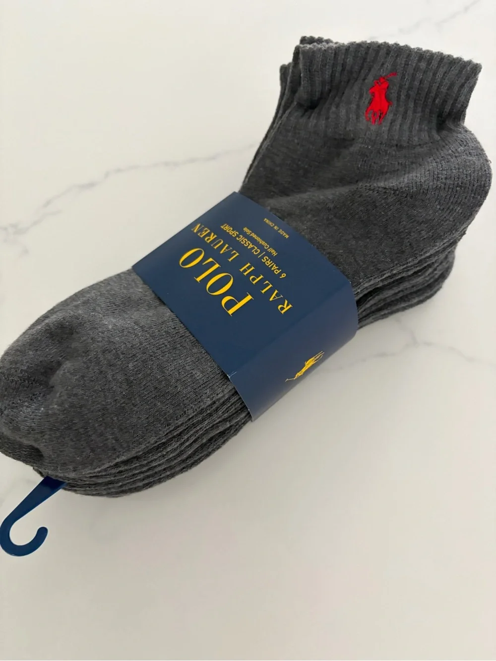 POLO RALPH LAUREN size 10-13 6 PAIRS | CLASSIC SPORT Socks Gray. NWT